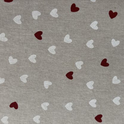 Tessuto panama Shabby Fantasia Punti Cuori